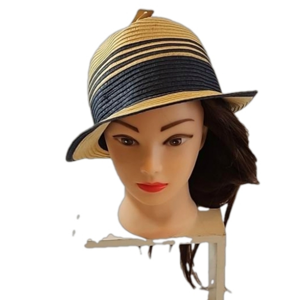 Summer Fedora Hat 100% paper straw Unisex black detail British Style Handmade